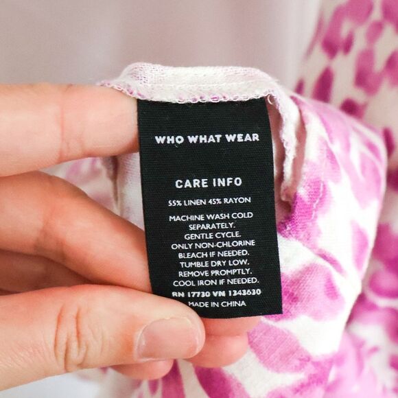 Who What Wear Button Front Linen Blend Puff Sleeve Midi Dress - Small - Picture 8 of 8